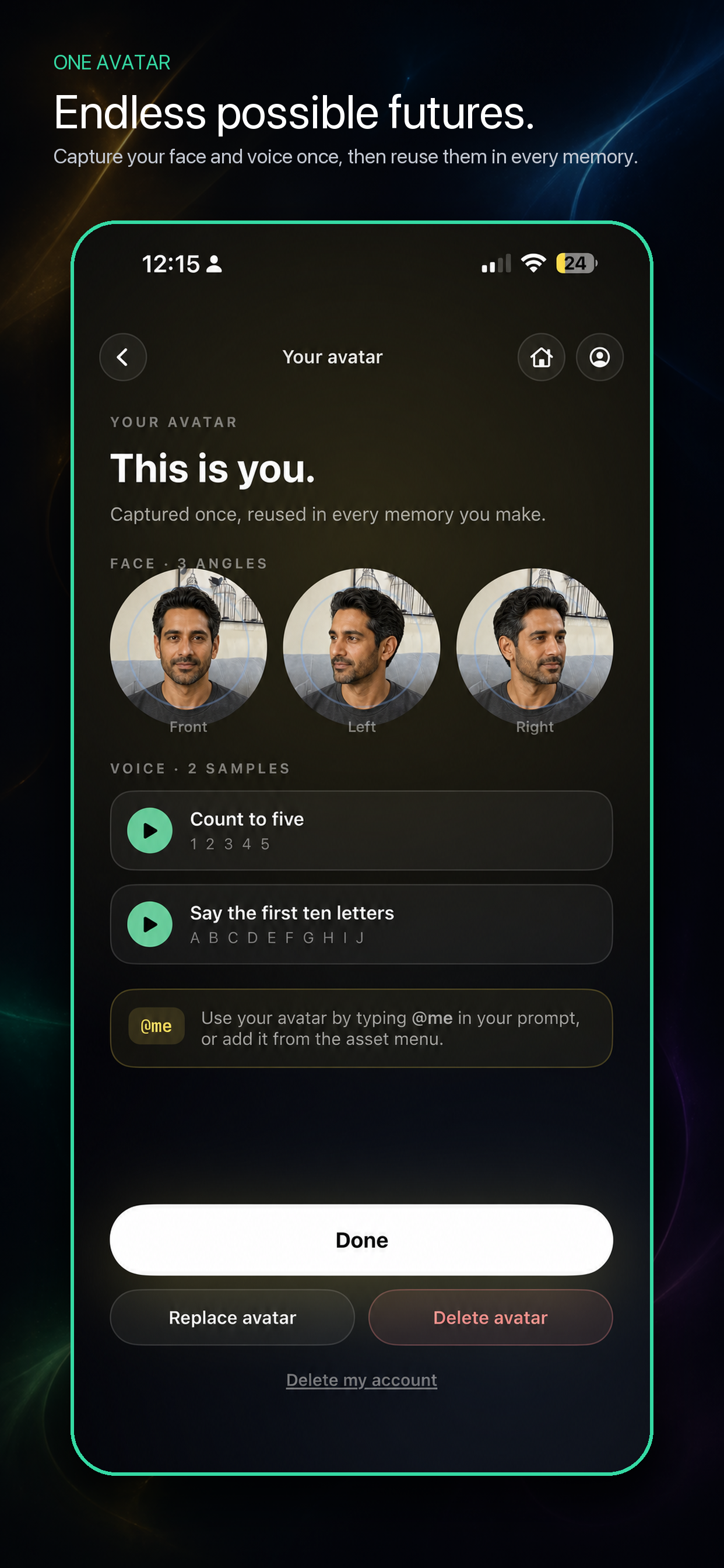 NoTension app — one avatar
